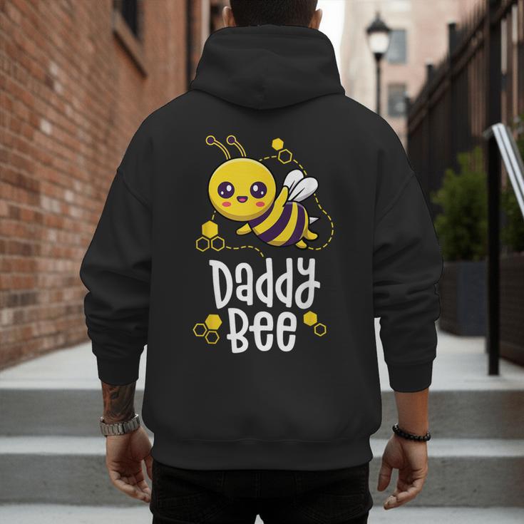 Family Bee Shirts Dad Daddy First Bee Day Outfit Birthday Men's Hoodie Back Print