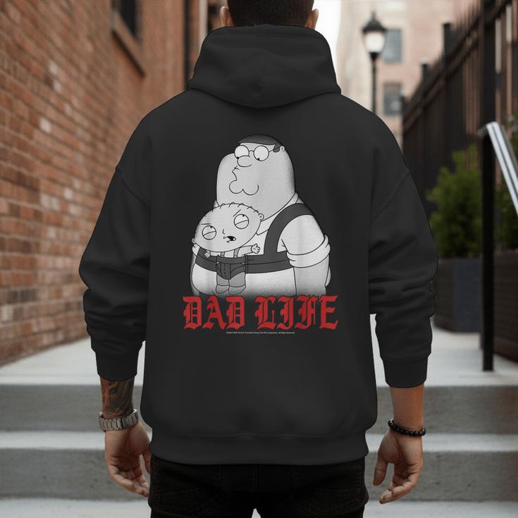 Family Guy Peter Stewie Dad Life Distressed Big Chest Logo Men's Hoodie Back Print