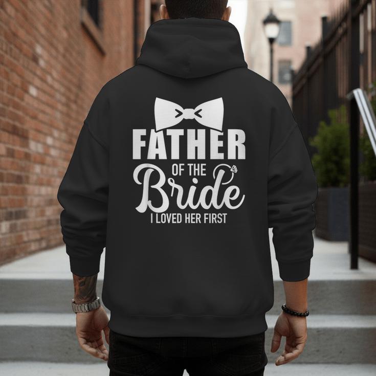 Father Of The Bride Father Dad Bride Wedding Stag Night Men's Hoodie Back Print
