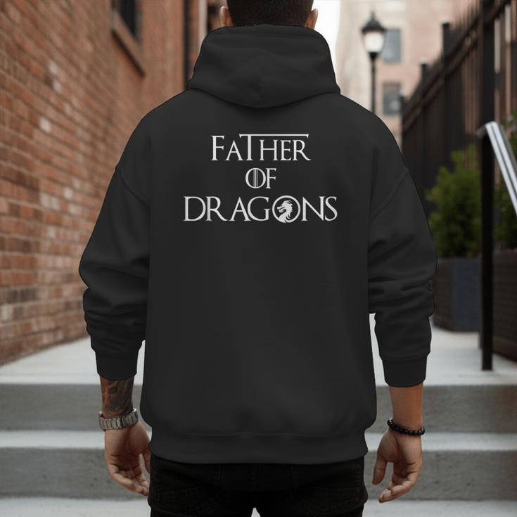 Father Of Dragons Shirt Fathers Day Best For Dad Men's Hoodie Back Print