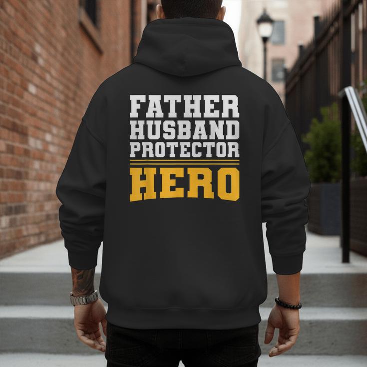 FATHER HUSBAND PROTECTOR HERO Dad Daddy Fathers Day Men's Hoodie Back Print FATHER HUSBAND PROTECTOR HERO Dad Daddy Fathers Day Men's Hoodie Back Print