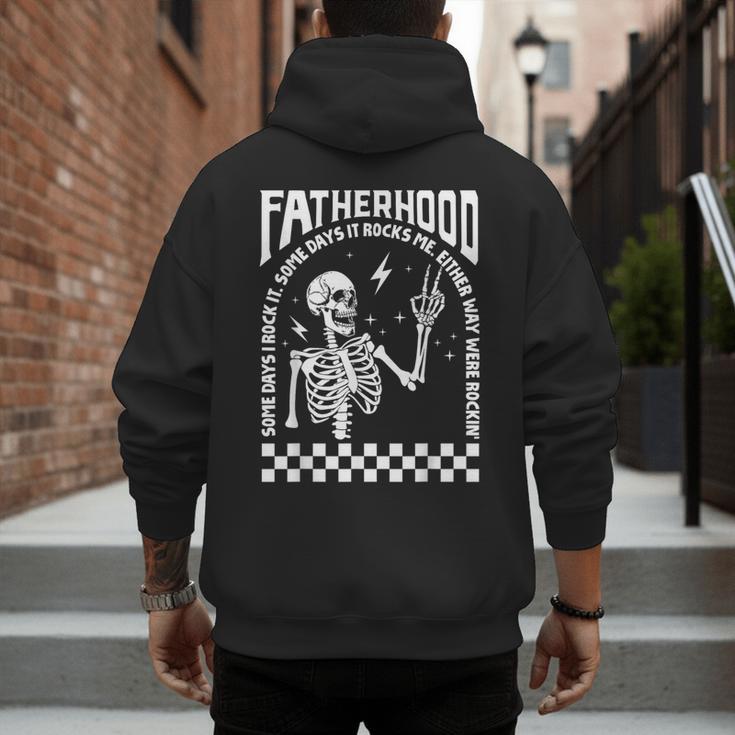 Fatherhood Dad Tour Some Days I Rock It Happy Father's Day Men's Hoodie Back Print