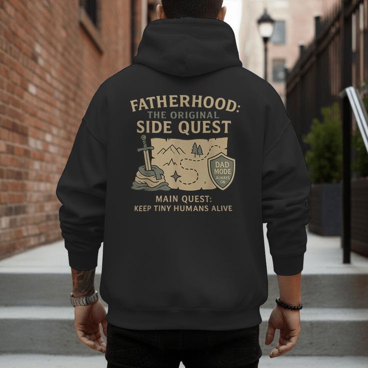 Fatherhood The Original Side Quest Dad Mode Men's Hoodie Back Print