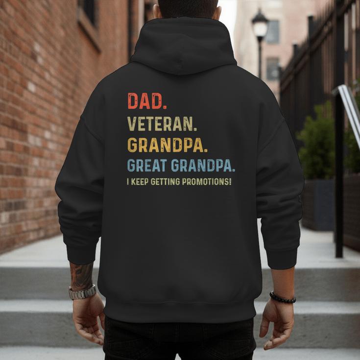 Fathers Day Dad Veteran Grandpa Great Grandpa Men's Hoodie Back Print Fathers Day Dad Veteran Grandpa Great Grandpa Men's Hoodie Back Print