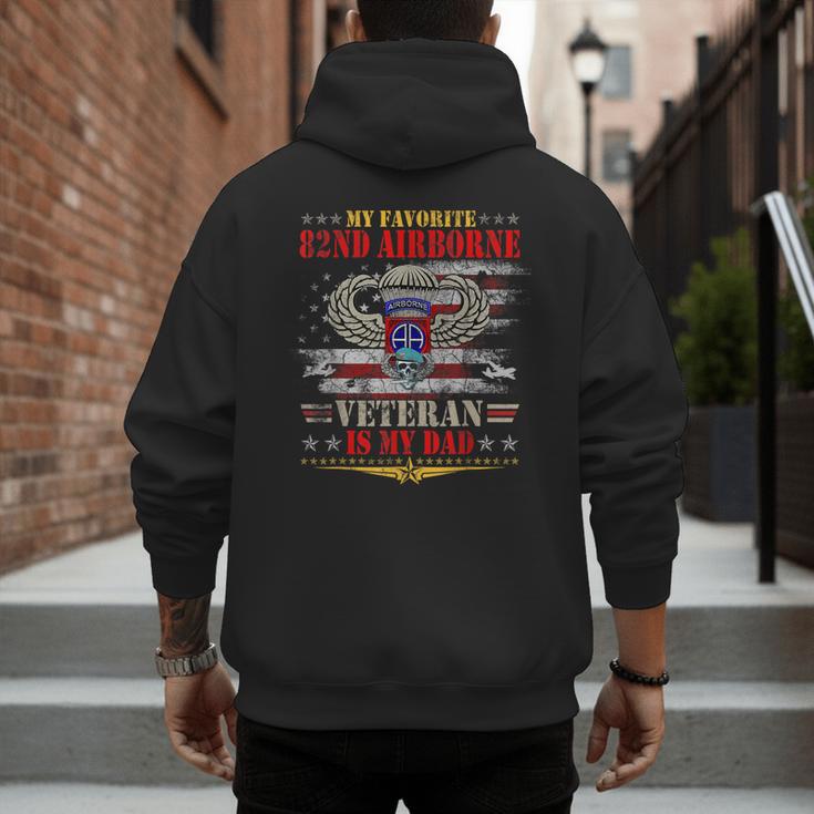 My Favorite 82nd Airborne Is My Dad Veteran Father's Day Men's Hoodie Back Print