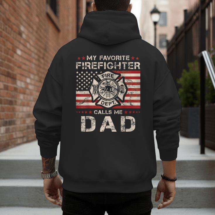 My Favorite Firefighter Calls Me Dad Fireman Father Saying Men's Hoodie Back Print My Favorite Firefighter Calls Me Dad Fireman Father Saying Men's Hoodie Back Print