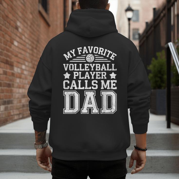 My Favorite Volleyball Player Calls Me Dad Shirt Fathers Day Men's Hoodie Back Print