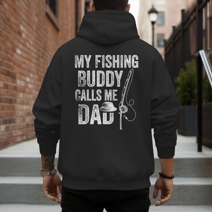 My Fishing Buddy Calls Me Dad Fisherman Men's Hoodie Back Print