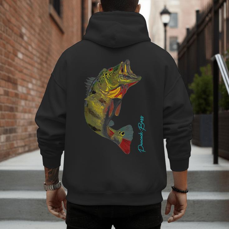 Fishing Shirts PEACOCK BASS Fishing Art Shirt For Dad Men's Hoodie Back Print