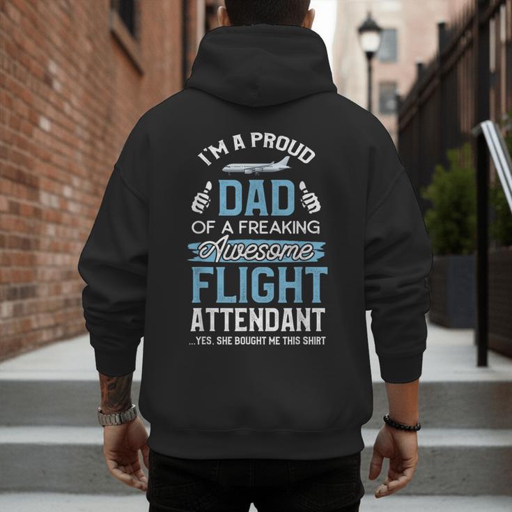 Flight Attendant Shirt For Dad Father Flight Attendant Men's Hoodie Back Print