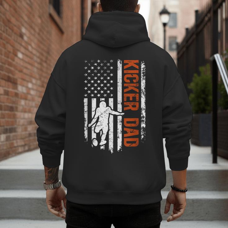 Football Kicker Dad Of A Football Kicker Father US Flag Men's Hoodie Back Print
