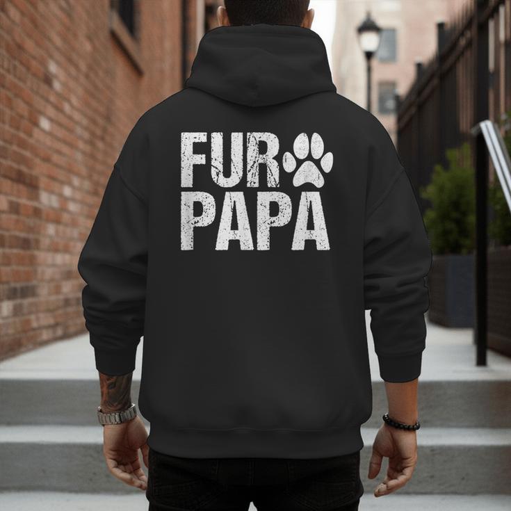 Fur Papa Shirt Pet Lover Dog Dad T-Shirt Fathers Day For Men Men's Hoodie Back Print