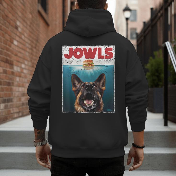 German Shepherd Jowls Hamburger GSG Dog Mom Dog Dad Men's Hoodie Back Print