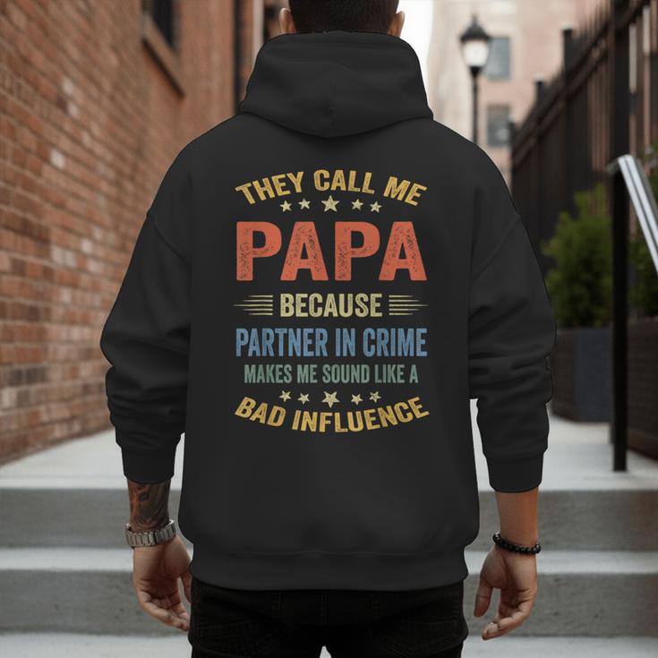 Grandpa Shirts Dad Partner In Crime Shirt Men's Hoodie Back Print