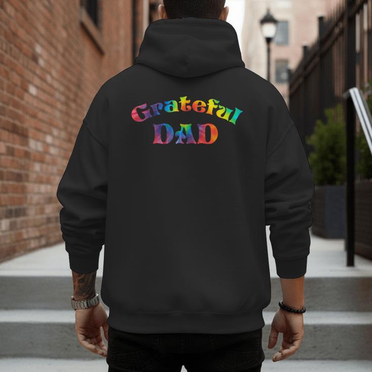 Grateful Dad Fathers Day Tie Dye Letters Shirt For Dads Men's Hoodie Back Print
