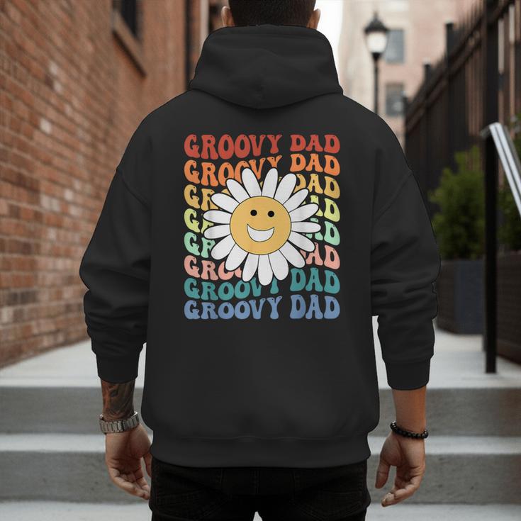 Groovy Dad Matching Outfit Fathers Day Family Retro Vintage Men's Hoodie Back Print
