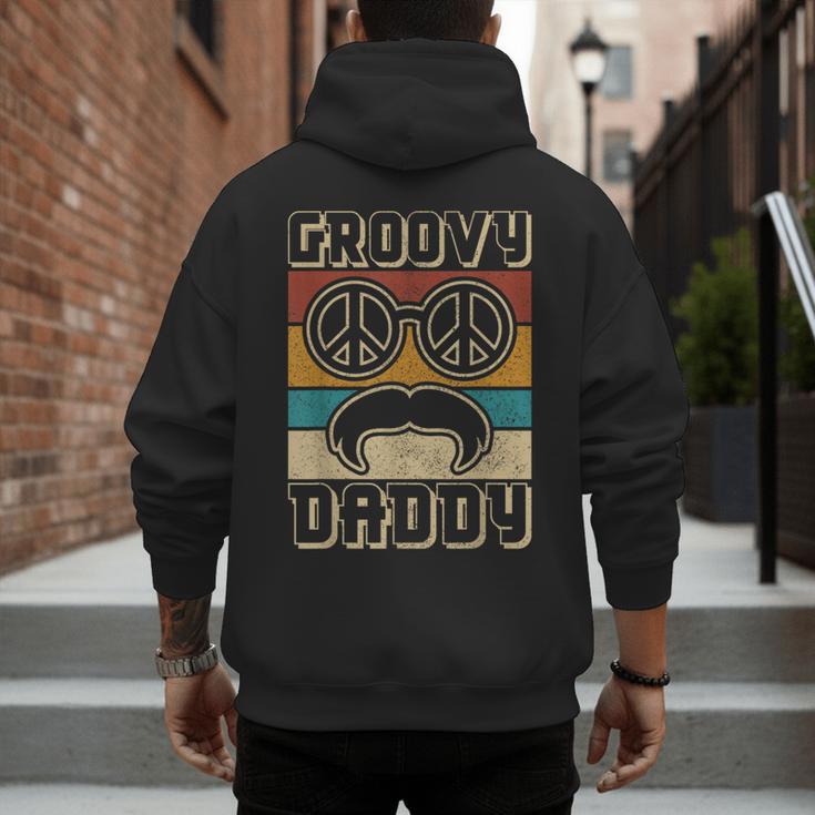 Groovy Daddy 60s Outfit 70s Themed Party Costume Dad Hippie Men's Hoodie Back Print Groovy Daddy 60s Outfit 70s Themed Party Costume Dad Hippie Men's Hoodie Back Print