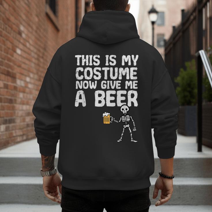 Halloween This Is My Costume Give Me Skeleton Dad Men Men's Hoodie Back Print