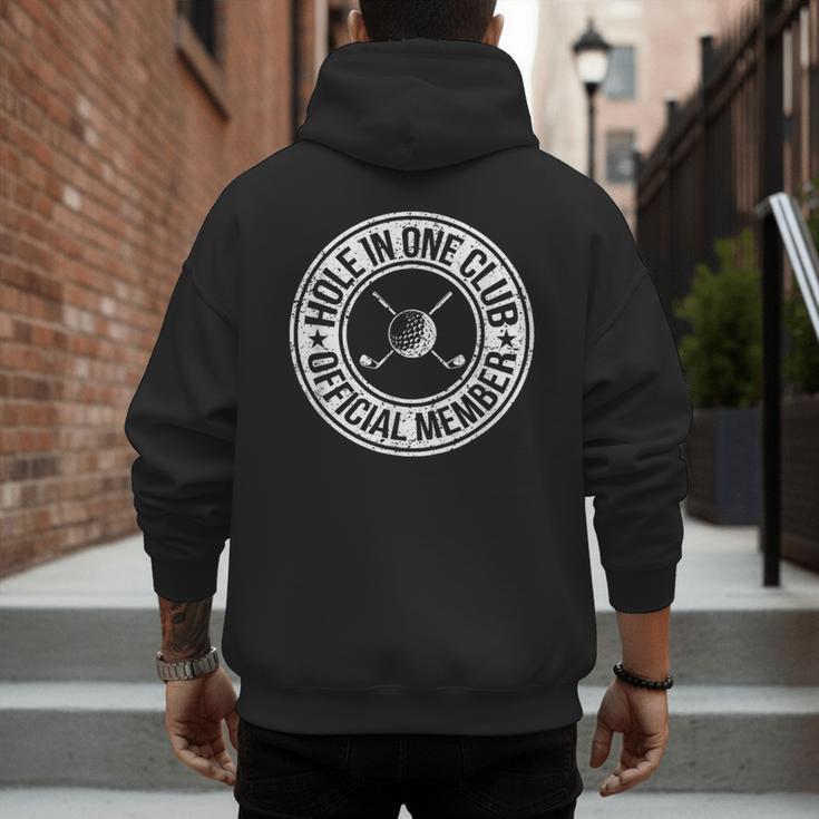 Hole In One Golf Dad & Cart Golfer Men's Hoodie Back Print
