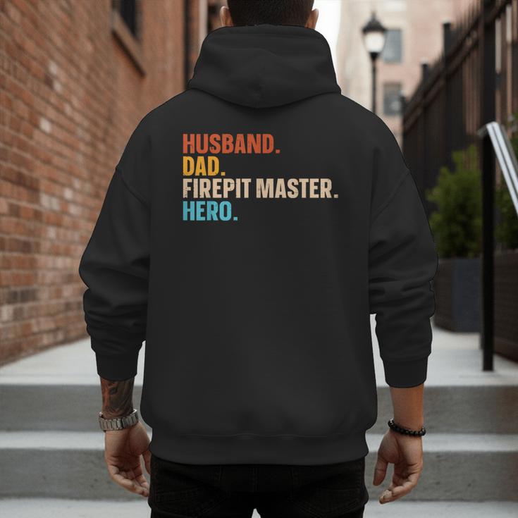 Husband Dad Firepit Master Hero Men's Hoodie Back Print