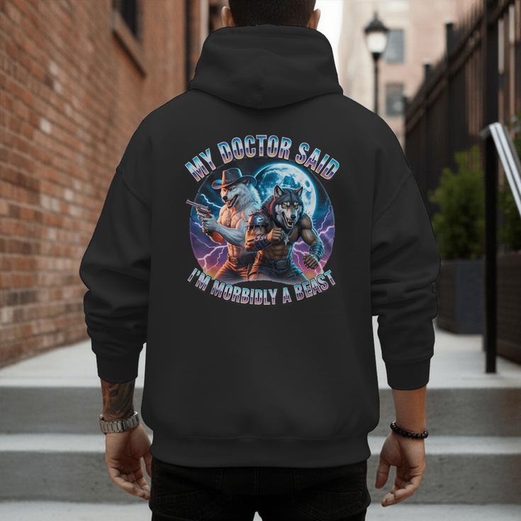 I'm A Beast Alpha Man Alpha Wolves Jokes Dad Papa Alpha Wolf Men's Hoodie Back Print I'm A Beast Alpha Man Alpha Wolves Jokes Dad Papa Alpha Wolf Men's Hoodie Back Print