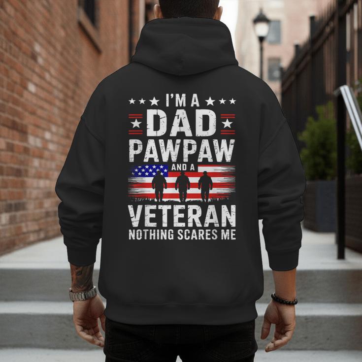 I'm A Dad Pawpaw And A Veteran Shirt Men Grandpa Fathers Day Men's Hoodie Back Print
