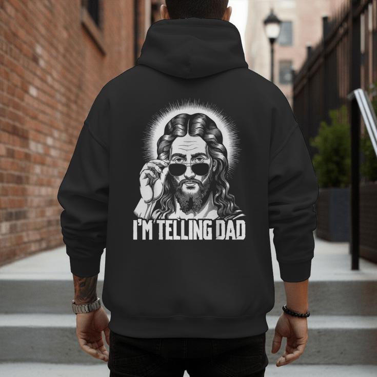 I'm Telling Dad Jesus Men's Hoodie Back Print