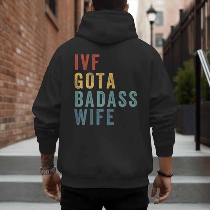 IVF Got a Badass Wife IVF Dad Transfer Day Infertility Men's Hoodie Back Print IVF Got a Badass Wife IVF Dad Transfer Day Infertility Men's Hoodie Back Print