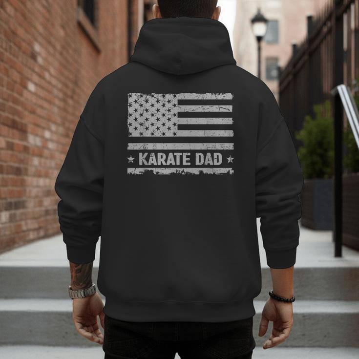 Karate Dad America US Flag Patriot Vintage Men's Hoodie Back Print