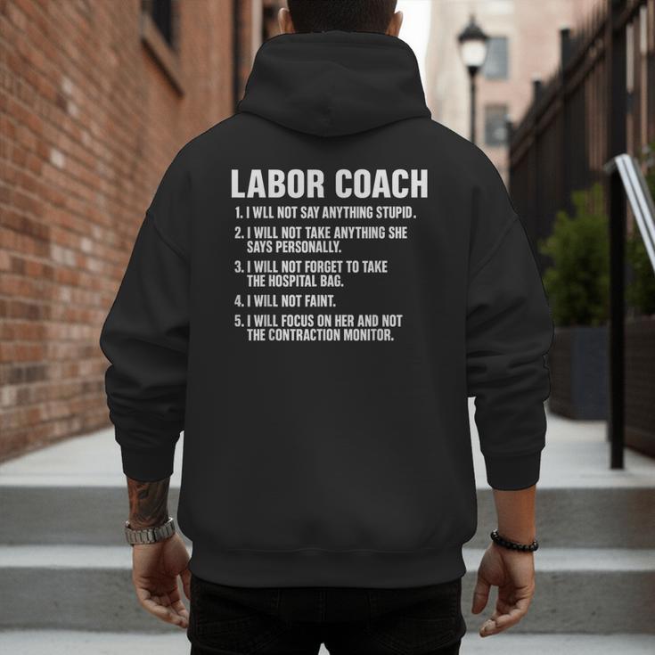 Labor Coach New Mom New Dad Hospital New Baby Shower Men's Hoodie Back Print