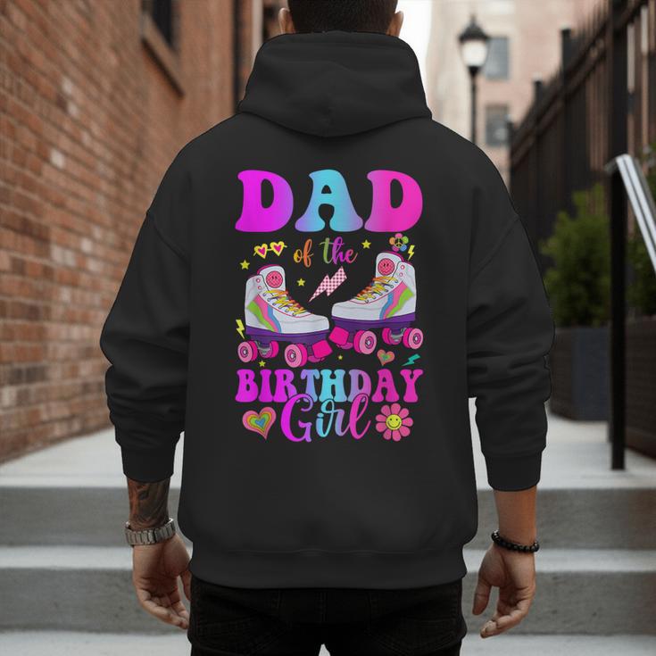 Let's Roll Dad Of The Birthday Girl Roller Skate Birthday Men's Hoodie Back Print