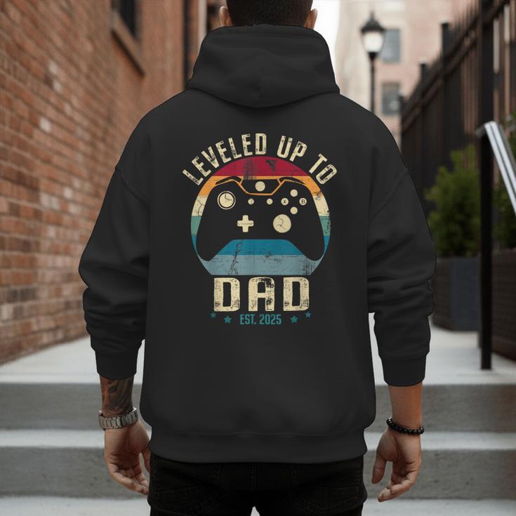 I Leveled Up To Dad 2025 Promoted To Daddy Soon To Be Father Men's Hoodie Back Print