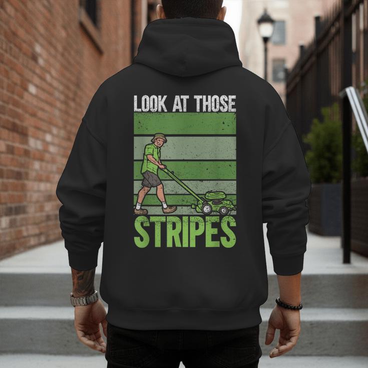 Look At Those Stripes Lawn Mowing Dad Lawn Mower Small Men's Hoodie Back Print Look At Those Stripes Lawn Mowing Dad Lawn Mower Small Men's Hoodie Back Print