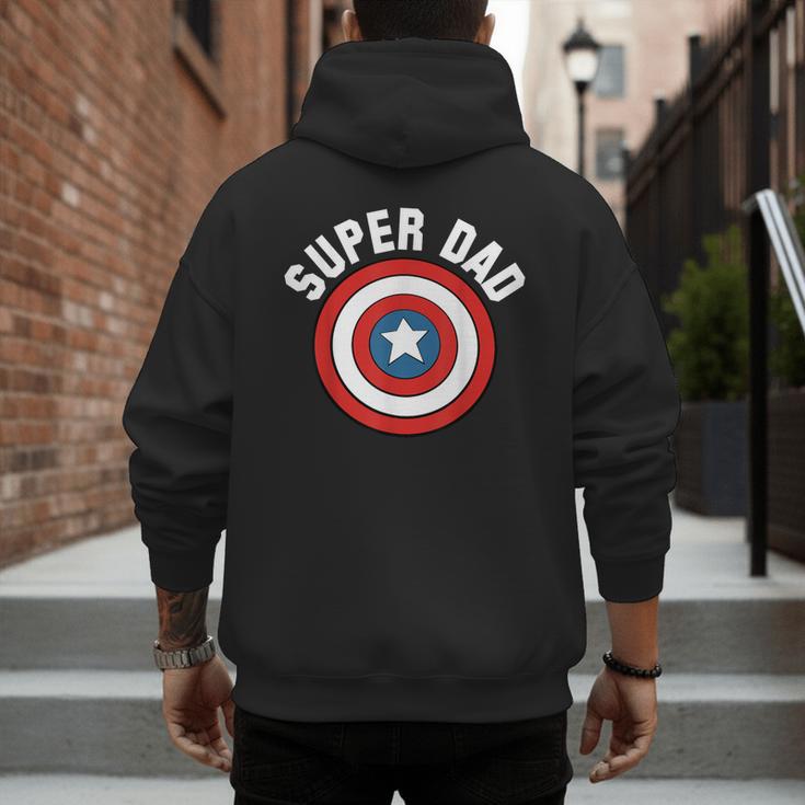 Marvel Father's Day Super Dad Captain America Shield Men's Hoodie Back Print