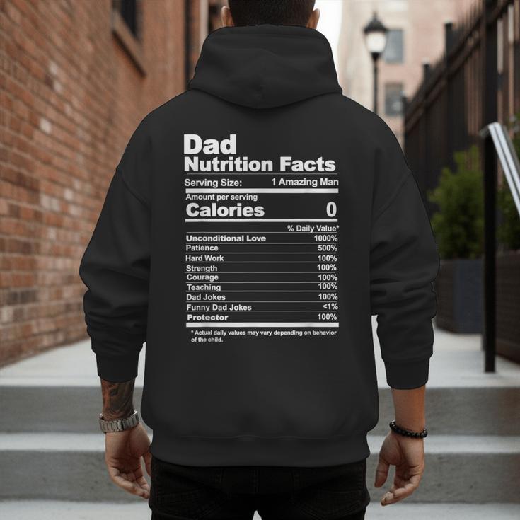 Miftees Fathers Day Tees Dad Nutrition Facts Men's Hoodie Back Print
