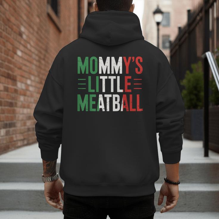 Mommy's Little Meatball Italian Quote Family Dad Mom Kids Men's Hoodie Back Print