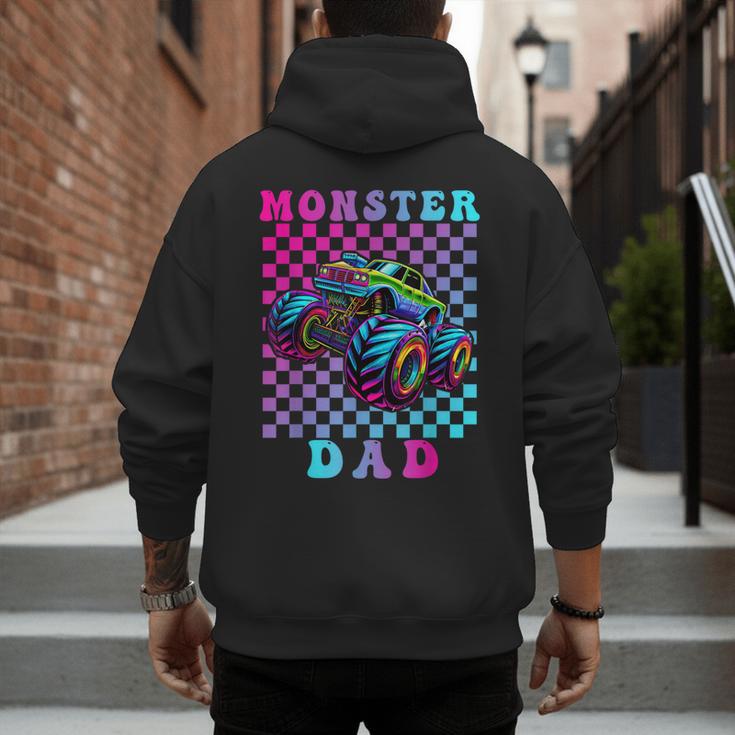 Monster Truck Dad Family Matching Shirt Truck Lovers Men's Hoodie Back Print