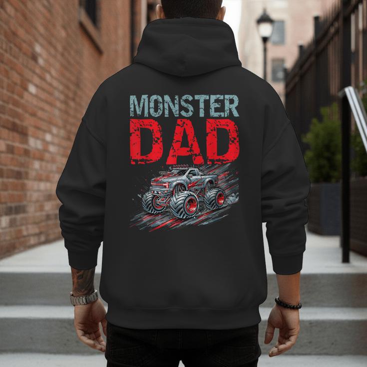 Monster Truck Dad Father's Day Men Men's Hoodie Back Print