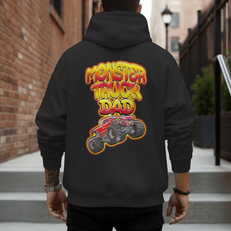 Monster Truck Dad Hot Red Graffiti Style Men's Hoodie Back Print Monster Truck Dad Hot Red Graffiti Style Men's Hoodie Back Print