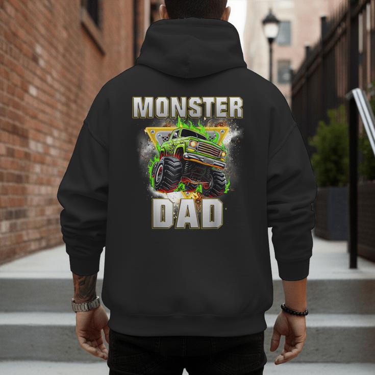 Monster Truck Dad Monster Truck Are My Jam Adults Kids Men's Hoodie Back Print