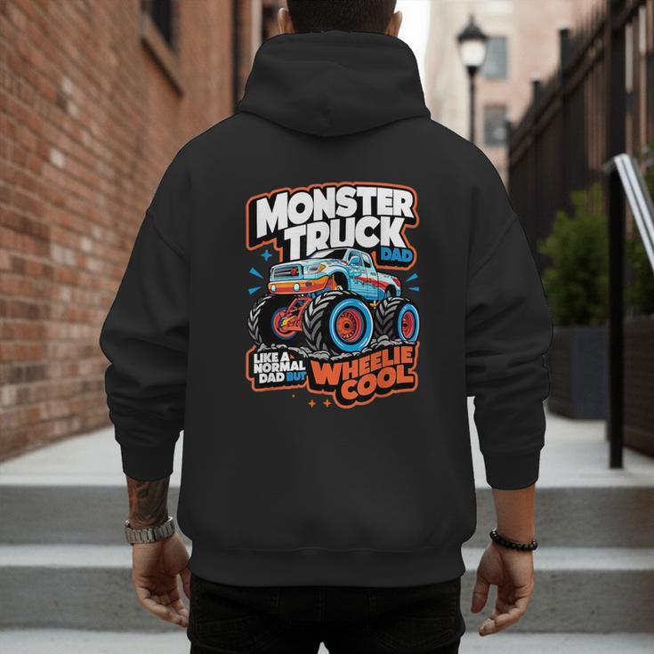 Monster Truck Dad Wheelie Cool Like Normal Dad Men's Hoodie Back Print