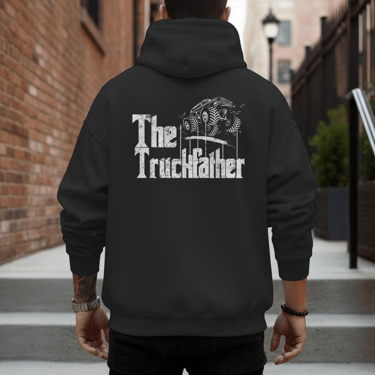 Monster Truck Jam Truckfather Dad Father UTE Pickup Men's Hoodie Back Print