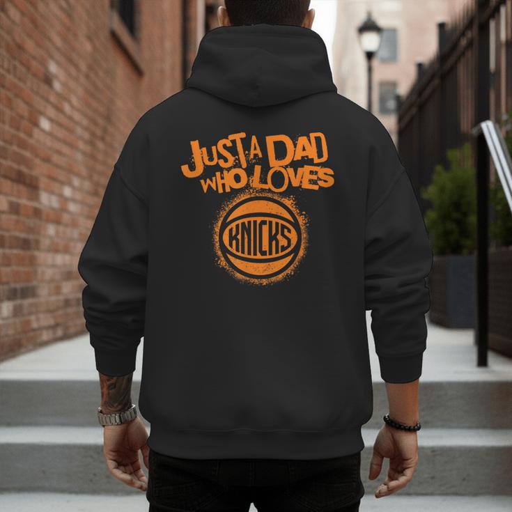 NBA New York Knicks Father's Day Just A Dad Who Loves Men's Hoodie Back Print