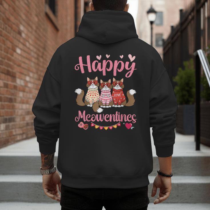 Norwegian Forest Cat Happy Meowentines Valentine Dad Mom Men's Hoodie Back Print Norwegian Forest Cat Happy Meowentines Valentine Dad Mom Men's Hoodie Back Print