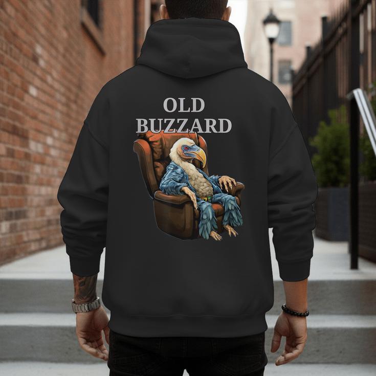 Old Buzzard Bird Old Man Grandpa Recliner Dads Joke Men's Hoodie Back Print