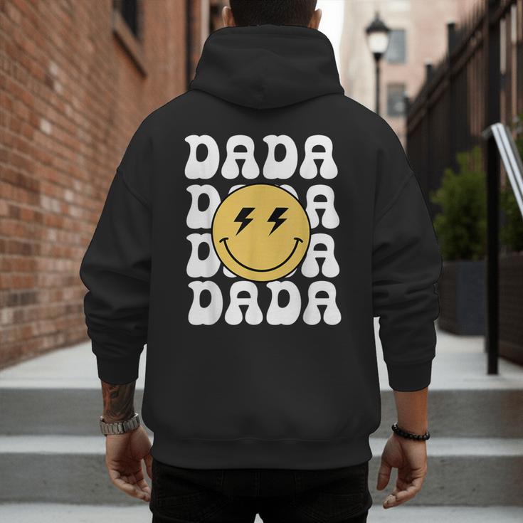 One Happy Family Birthday Matching Apparel Dada One Happy Dude Birthday Theme Family Matching Adult Child Short Sleeve Crew Neck Classic Fit Polyester 50 Cotton 50 Men's Hoodie Back Print