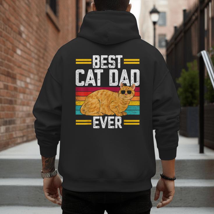 Orange Cat Best Cat Dad Ever Orange Tabby Cat Men's Hoodie Back Print Orange Cat Best Cat Dad Ever Orange Tabby Cat Men's Hoodie Back Print