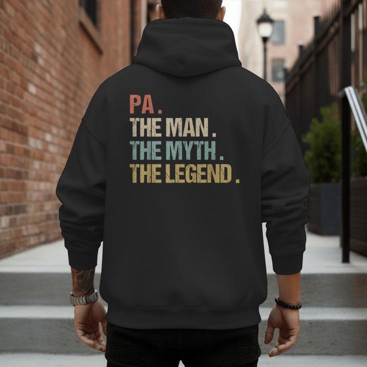 Pa The Man Myth Legend Shirt Father Dad Men's Hoodie Back Print