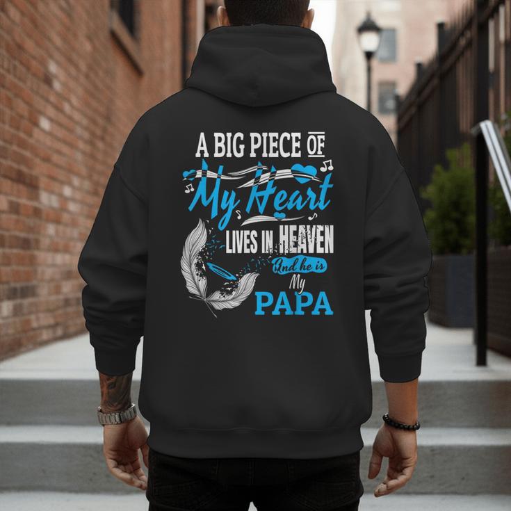 My Papa Lives In Heaven Shirt Memorial Day Papa Dad Grandpa Men's Hoodie Back Print