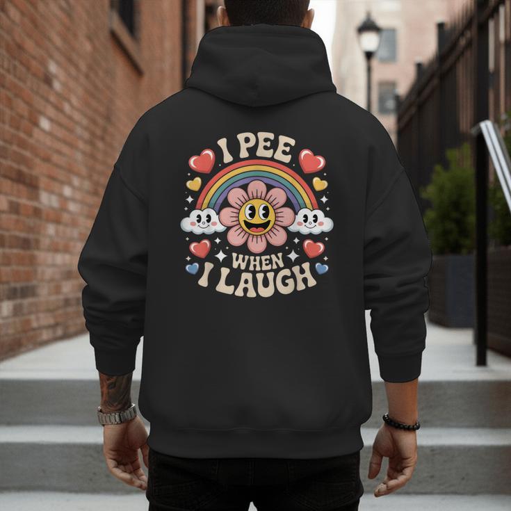 I Pee When I Laugh Adult Humor Women Men Dad Jokes Men's Hoodie Back Print